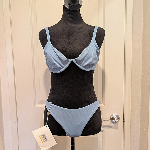 Onia Bikini Set! Sea Blue Size Small D Cup Bikini Top - Picture 1 of 10